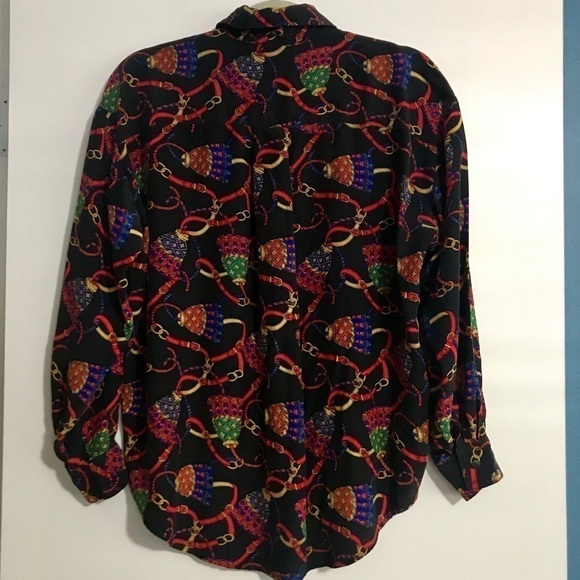 Vintage 90’s Ann Taylor Studio 100% Silk Long Sleeve Button Up Blouse Size 6 - Picture 3 of 5